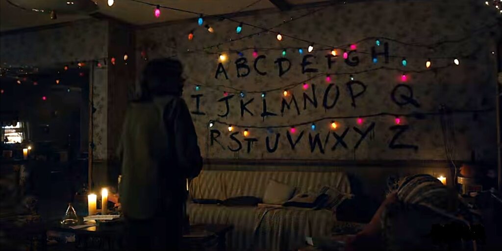 The alphabet scene from 'Stranger Things.' Courtesy of NETFLIX. 