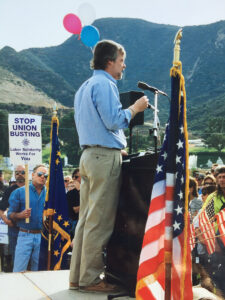 IATSE Rally in Burbank, CA. Kutak addressing over 5000 IA members regarding difficult negotiations with the AMPTP.