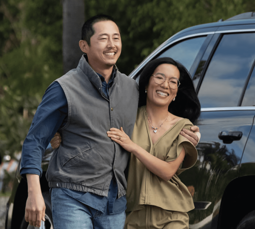 WHEEL LIFE: Steven Yeun and Ali Wong in “Beef.” PHOTO: NETFLIX